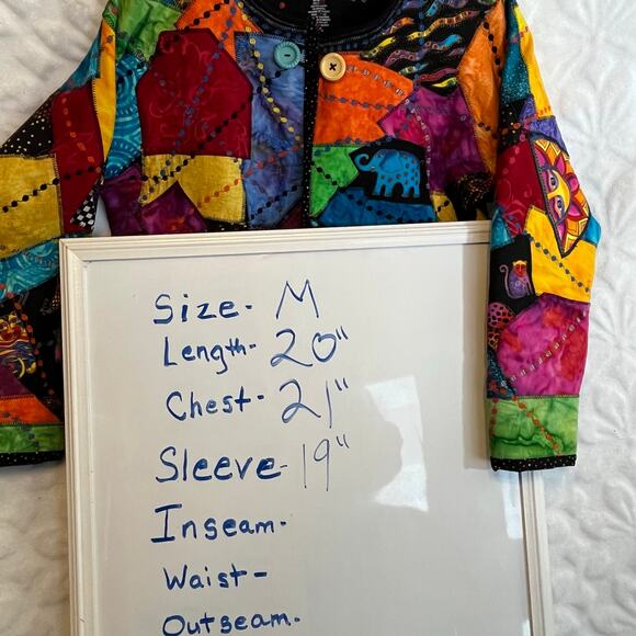 Bobbie Brooks colorful vintage 90’s blazer color block animal pattern embroidery - Picture 6 of 6